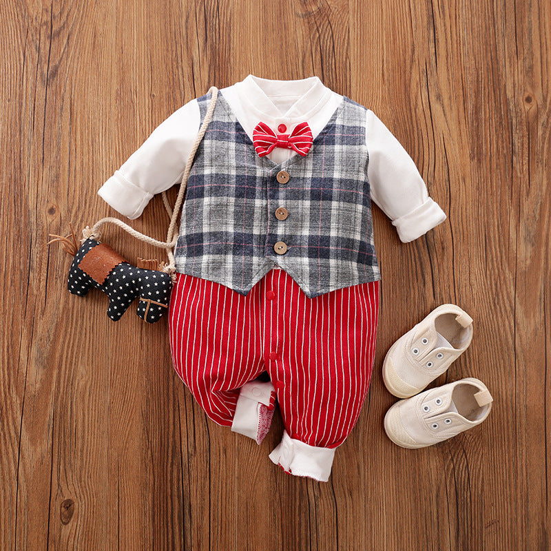 Boys Gentleman Spring And Autumn Jumpsuit