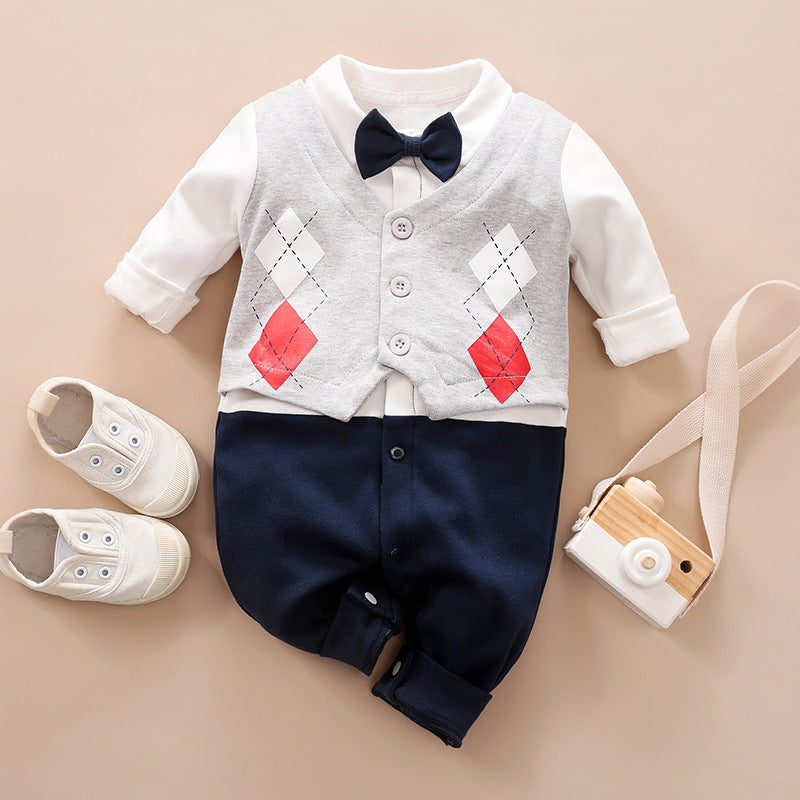 Boys Gentleman Spring And Autumn Jumpsuit