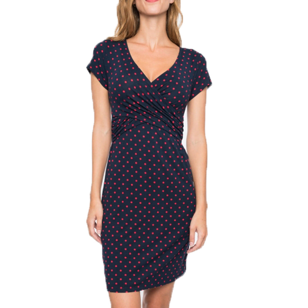 Nursing Short Sleeve Maternity Dress