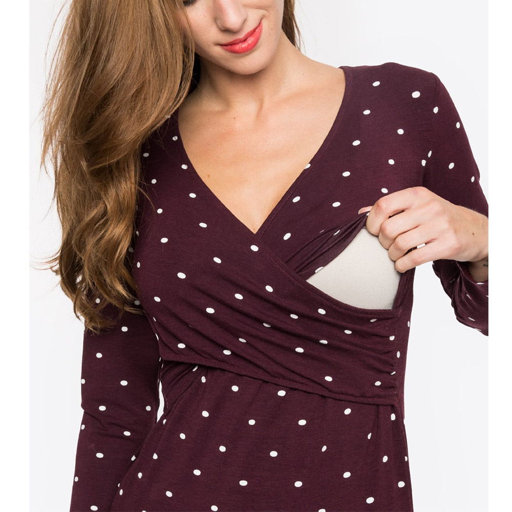 Maternity Deep V-neck feeding uncover Shirt