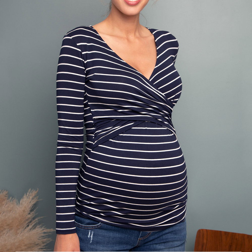 Maternity Deep V-neck feeding uncover Shirt