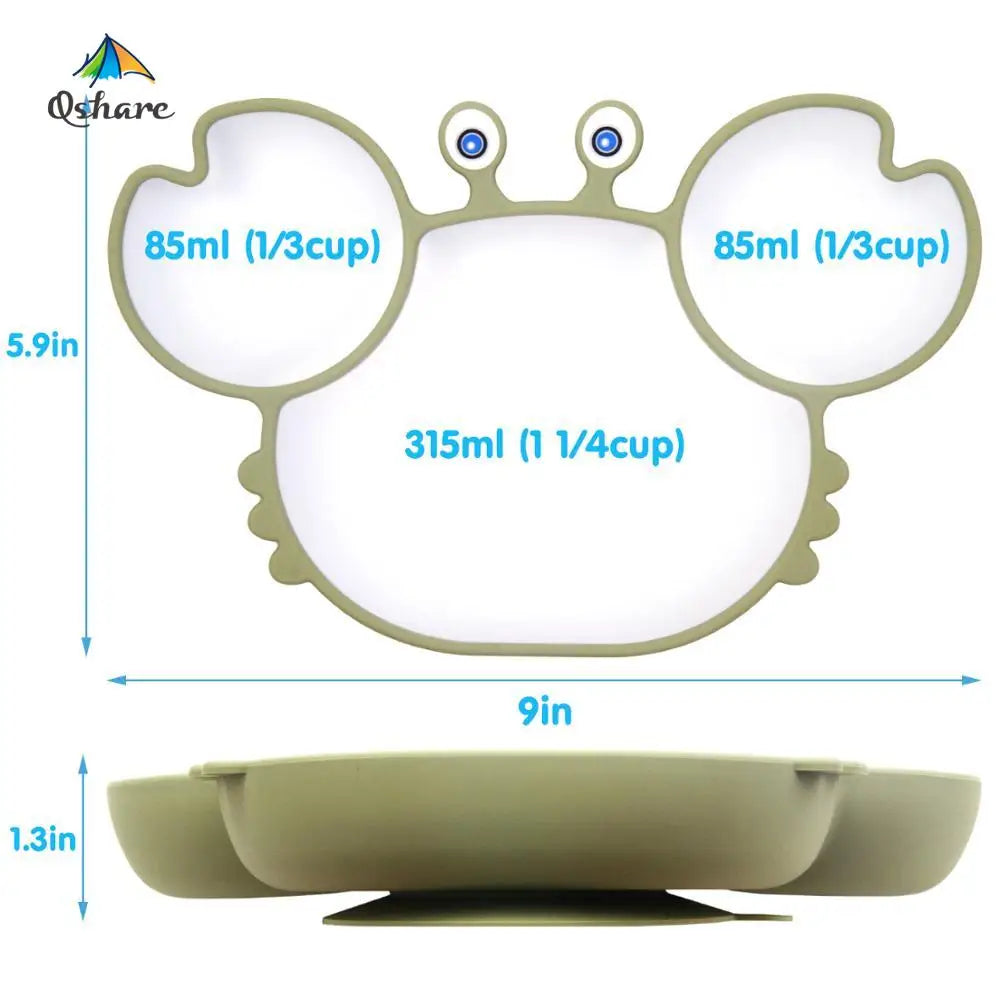 Silicone Crab Plate & Cutlery Set