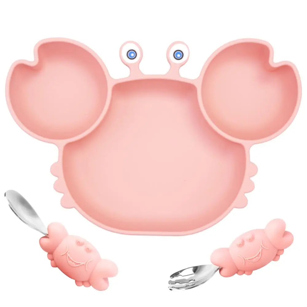 Silicone Crab Plate & Cutlery Set