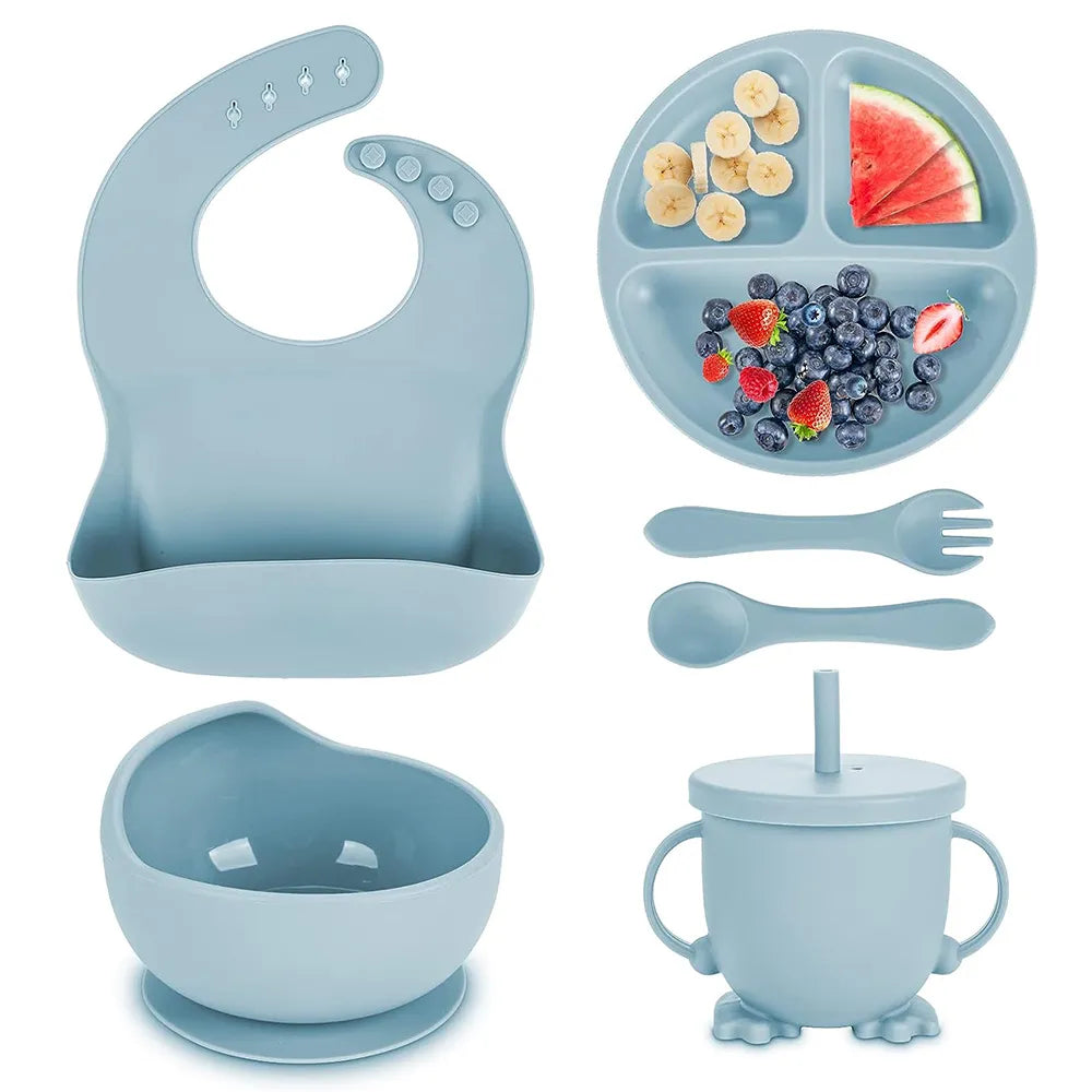 6 Pcs Silicone Baby Feeding Set