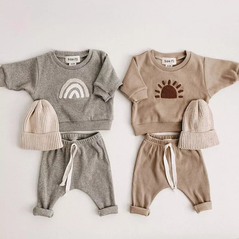 2Pcs Sweatshirts & Pants Set