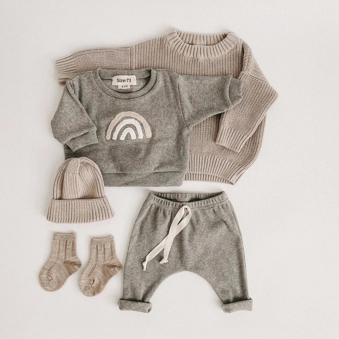 2Pcs Sweatshirts & Pants Set