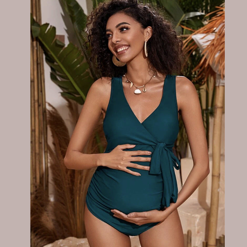 New One Piece Pregnant Women Conservative Swimsuit