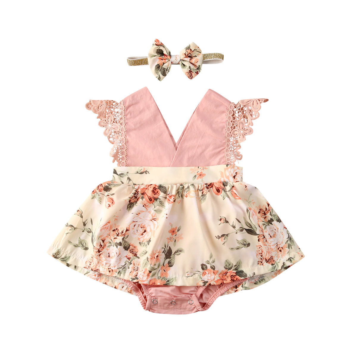 Girl Princess Clothes Floral Summer Jumpsuit